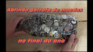 Abrindo a minha garrafa de moedas  Começo de ano [upl. by Nosille]