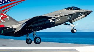 F35C Carrier Variant Catapult Launch amp Landing on US Navy Supercarrier  F35C戦闘機空母艦載機 カタパルト発艦と着艦 [upl. by Rust]