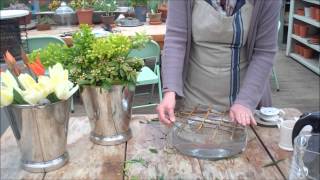 Floral Spring Centrepiece using a flower grid [upl. by Hgielsel180]