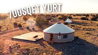 off grid 700SQFT MONGOLIAN YURT  Full Airbnb Mahal Yurt Tour [upl. by Aibun]