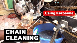 Motorcycle Chain Cleaning With Kerosene [upl. by Khosrow636]