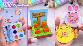 DIY Miniature Crafts Idea  DIY mini painting kit  Easy Craft Ideas  Mini cute Notebook  paper [upl. by Aronoh]