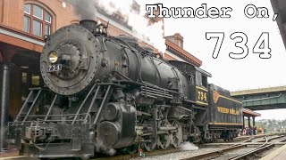 Thunder on 734  Farewell Western Maryland Scenic 734 [upl. by Rehm548]