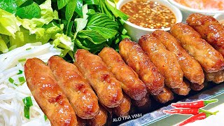 NEM NƯỚNG Cách làm Nem Nướng dai giòn thơm phức tại nhà Grilled spring rolls [upl. by Nnyla497]