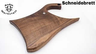 Edles Nussbaum Schneidebrett  Cutting Board Butcher Form [upl. by Otrebogir]