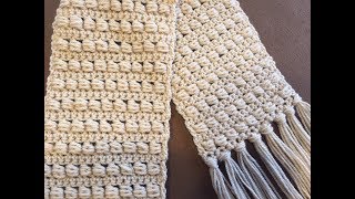 CROCHET SCARF TUTORIAL  Beginner Level Easy and Fast  Bead Stitch [upl. by Sisile]