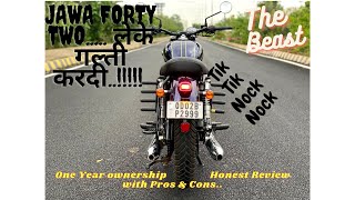 Jawa Forty Two  One Year Ownership Honest Review  Pros amp Cons  Better Than Royal Enfield [upl. by Lough]