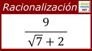 RACIONALIZACIÓN MEDIANTE CONJUGACIÓN  Ejercicio 1 [upl. by Henri]