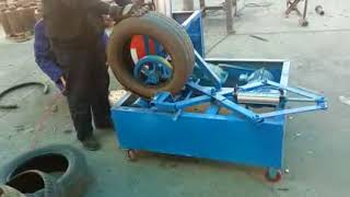 Passenger and car tire sidewall cutter recycling machine [upl. by Corbie]