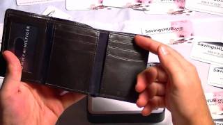 Tommy Hilfiger 0091 Trifold Brown Leather Wallet wwwSavingsHUBcom [upl. by Amalbergas]