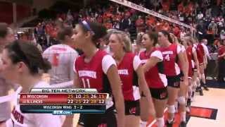 Wisconsin at Illinois  Volleyball Highlights [upl. by Oniluap]