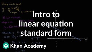 Standard form for linear equations  Algebra I  Khan Academy [upl. by Derwin]