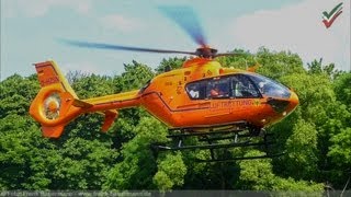 Rettungshubschrauber RTH Christoph 9 DHZSN im Anflug Landung Patientenaufnahme Start und Abflug [upl. by Hovey]