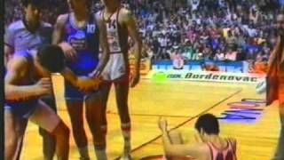 Cibona vs Crvena Zvezda 1985  Aco Petrovic celebrates the victory in his style [upl. by Nyvets715]