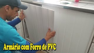 Armário de Pia com forro de PVC  Como fazer porta de forro de PVC [upl. by Ennayelhsa]