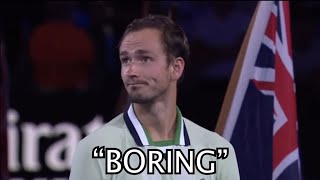 Daniil Medvedev calls Trophy Ceremony BORING shorts australianopen [upl. by Ayenat380]