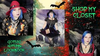 shop My closet FALL WITCHY GOTHIC LOOKBOOK clothing haul 💜🦇💜 [upl. by Yelkrab]