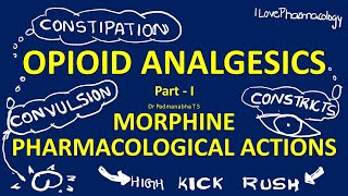 OPIOID ANALGESICS Part I Morphine Pharmacological actions  Opium  Opioid  Opiates [upl. by Free]