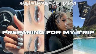 PREPARE WITH ME FOR TRIP OUT THE COUNTRY 🏝️✈️ MAINTENANCE VLOG nails lashes new hair etc [upl. by Nalyak531]