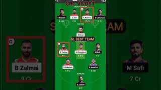 CRC VS DST dream11 prediction CRC vs DST dream team ECS T10 Austria today match [upl. by Lluj]