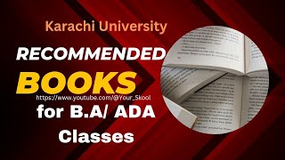 Recommended Books for BA ADA part 1 amp 2  Karachi university [upl. by Lehcer918]