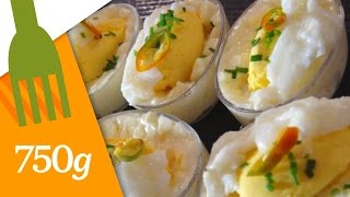 Recette de Petites verrines façon oeuf mimosa  750g [upl. by Burlie679]