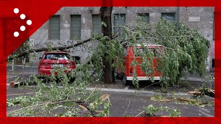 Maltempo Milano situazione disastrosa in viale Argonne dopo la tempesta della notte [upl. by Proudlove]