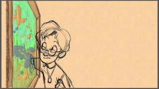 Animation Pencil Test  Walt touching painting [upl. by Bluefield]