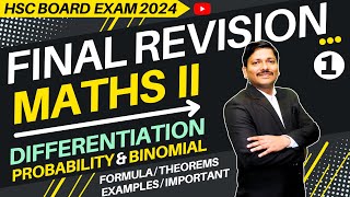 MATHS FINAL REVISION LEC 1 DIFF PD BD  HSC BOARD EXAM 2024 MAHARASHTRA  hsc2024  Dinesh Sir [upl. by Damiani]