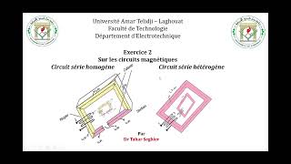 Exercice 2 circuit magnétique  circuit hétérogène série [upl. by Patnode]