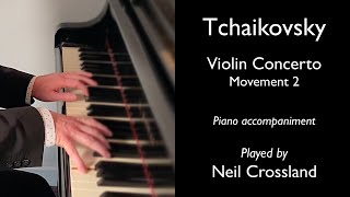 Tchaikovsky Violin Concerto mvt 2 piano accompaniment [upl. by Matthei223]