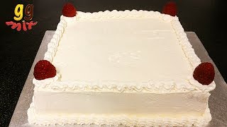 Fresh Cream Vanilla Sheet Cake With A Raspberry amp Blueberry Fruit Center  ggmix [upl. by Reibaj399]