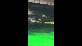 Dyeing the Chicago River Green March 17 2018 for St Patricks Day [upl. by Ise]