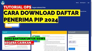 CARA DOWNLOAD DAFTAR PENERIMA PIP 2024 [upl. by Loveridge134]