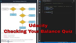 Udacity  Checking Your Balance Quiz Walkthrough  JavaScript [upl. by Nimrahc409]