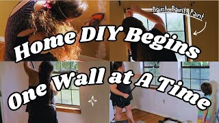 DIY with ME Renovating This House  One Wall at a Time  Fresh Paint New Mattress amp Bed frame [upl. by Triplett]