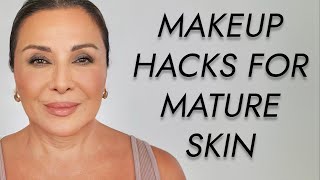 EASY MAKEUP HACKS FOR MATURE SKIN 2023  NINA UBHI [upl. by Lazos693]