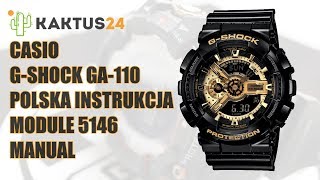 Jak ustawić Casio GShock GA110 instrukcja obsługi PL ustawienia zegarka [upl. by Siddon]