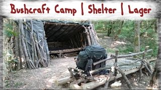 Bushcraft Lager  Shelter  Camp [upl. by Maleen259]