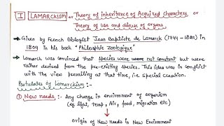 LAMARCKISM Theory of inheritance of acquired characters organic evolution [upl. by Aratahc681]