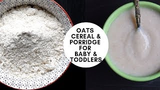 Oats cereal amp Oats porridge recipe for Babies and Toddlers  Homemade Oats Baby Cereal Recipe [upl. by Eusadnilem]