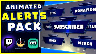 Custom Twitch ALERTS Pack SHARP for Streamelements  Streamlabs  etc [upl. by Norab]