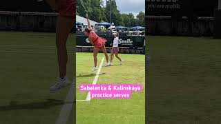 Aryna Sabalenka amp Anna Kalinskaya serve side by side Berlin 2024 wta tennisplayer sports [upl. by Kohn]