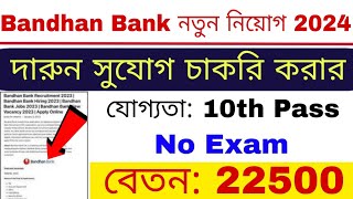 Bandhan Bank Recruitment 2024  বন্ধন ব্যাংকে প্রচুর কর্মী নিয়োগ 2024  Bank Job Vacancy 2024 [upl. by Wiburg]