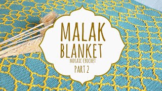 ✨ MALAK BLANKET ✨ PART 2  Mosaic Crochet  Lanas y Ovillos in English [upl. by Ocker]