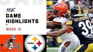 Browns vs Steelers Week 13 Highlights  NFL 2019 [upl. by Kerrie]