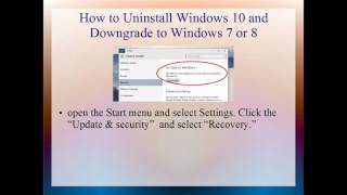 How to Uninstall Windows 10 downgrade to windows 7 or 8 [upl. by Yrad886]