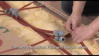 How to install Hep2O underfloor heating Modular Wood system from above [upl. by Anigal]