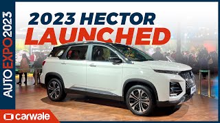 MG Hector 2023 India launch at Auto Expo 2023  CarWale [upl. by Sollows]