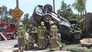 Driver Airlifted After Being Extricated From Crash  EASTVALE CA 42923 [upl. by Schacker480]